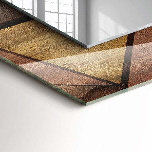 Okrasno ogledalo Geometrijski vzorci v lesu