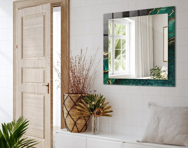 Dekorativno ogledalo Zeleni motivi abstraktne umetnosti