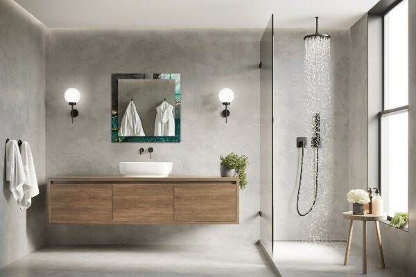 Dekorativno ogledalo Zeleni motivi abstraktne umetnosti