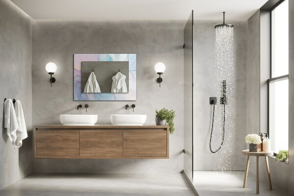 Okrasno ogledalo Akvarelna abstraktna umetnost