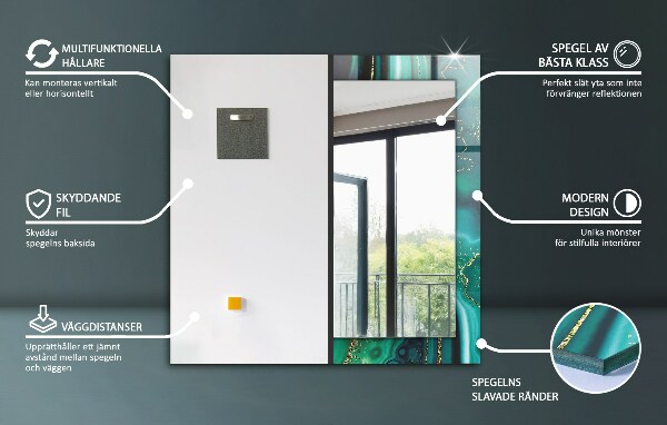 Dekorativno ogledalo Rjasta kovinska površina