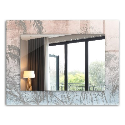 Ogledalo s potiskanim okvirjem Rastline pastelnih barv