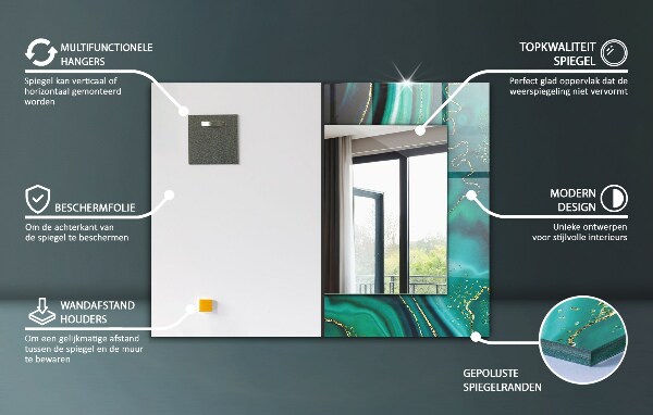 Dekorativno ogledalo Cvetje z motivi akvarela