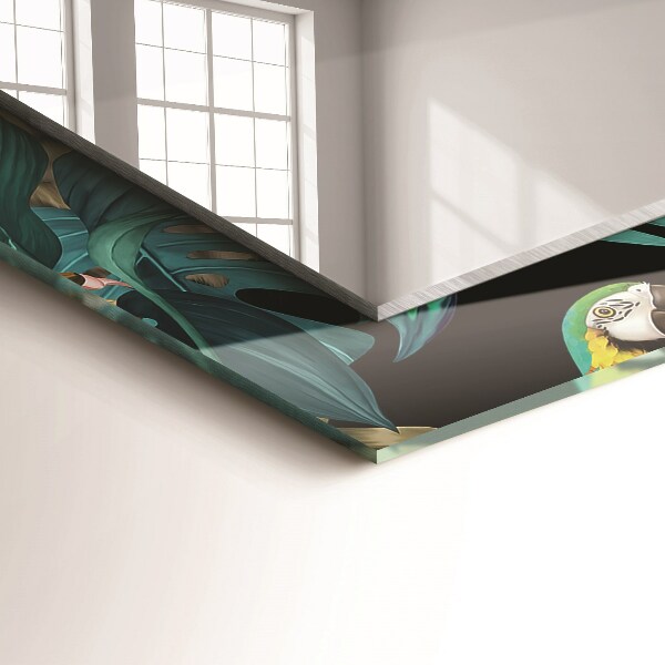 Ogledalo z okrasnim okvirjem Papige s tigrom v džungli