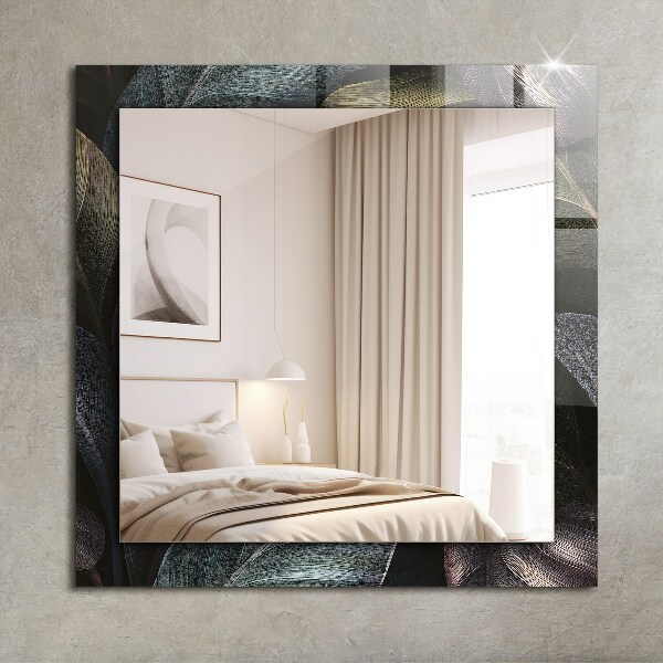 Ogledalo s potiskanim okvirjem Obarvani listi rastlin