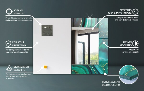 Dekorativno ogledalo Barvni geometrijski motivi