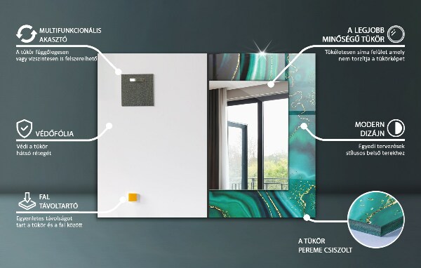 Tiskano ogledalo Vzorci iz modrega marmorja