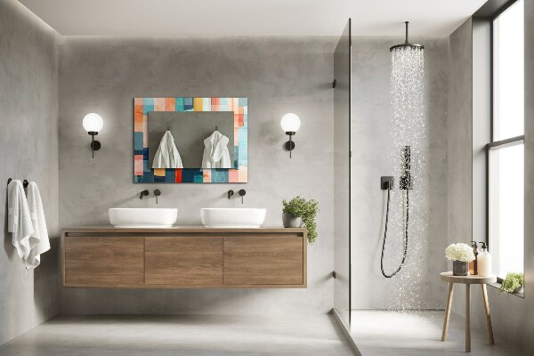 Dekorativno ogledalo Barvni abstraktni pravokotniki