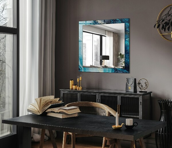 Okrasno ogledalo Modra abstraktna umetnost