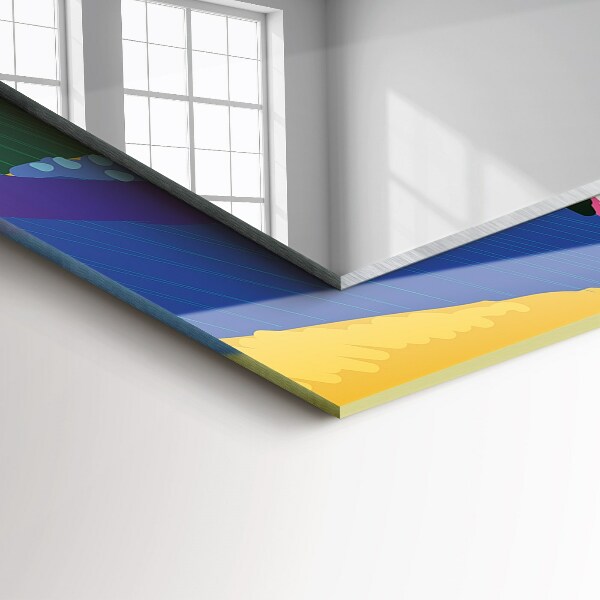 Ogledalo s potiskanim okvirjem Barvni abstraktni motiv