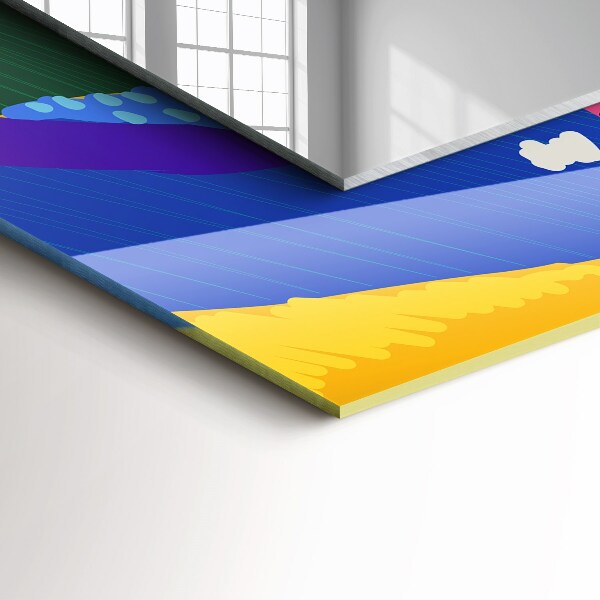 Ogledalo s potiskanim okvirjem Barvni abstraktni motiv