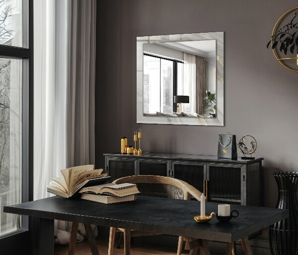 Ogledalo z okrasnim okvirjem Sivi marmor