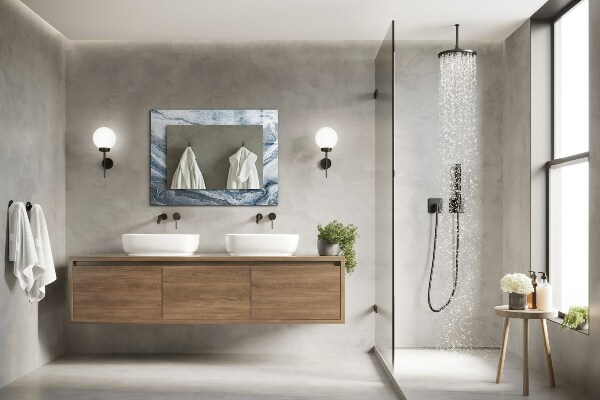 Ogledalo s potiskanim okvirjem Marmorni toni