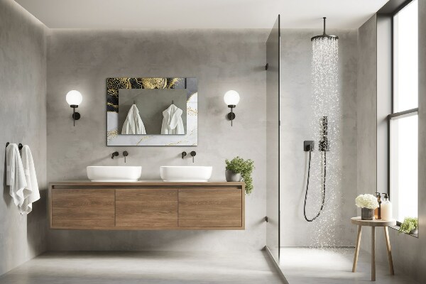 Okrasno ogledalo Abstraktna umetnost v zlati barvi