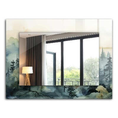 Ogledalo z okrasnim okvirjem Cvetovi listi ptice