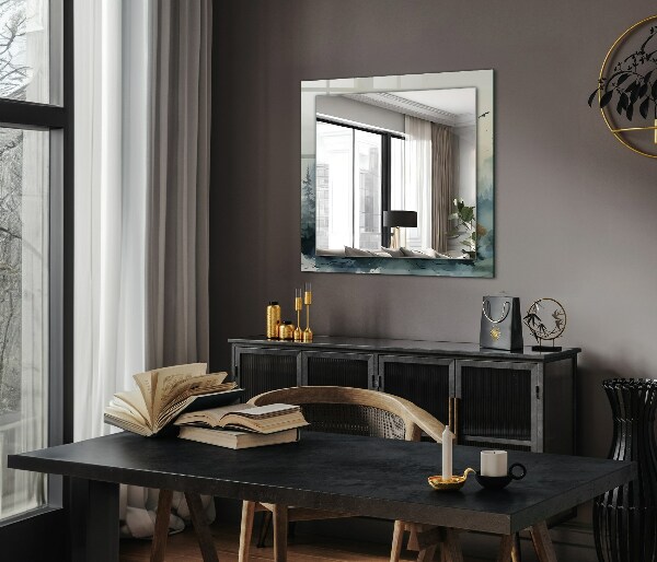 Ogledalo z okrasnim okvirjem Cvetovi listi ptice