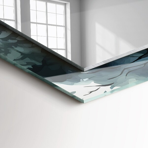 Ogledalo z okrasnim okvirjem Cvetovi listi ptice