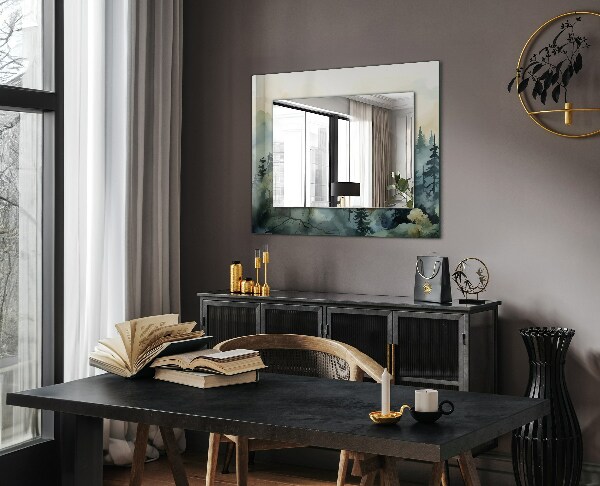 Ogledalo z okrasnim okvirjem Cvetovi listi ptice