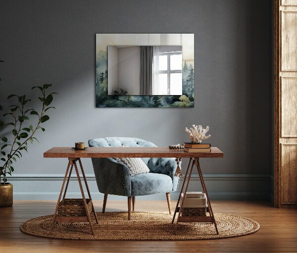 Ogledalo z okrasnim okvirjem Cvetovi listi ptice