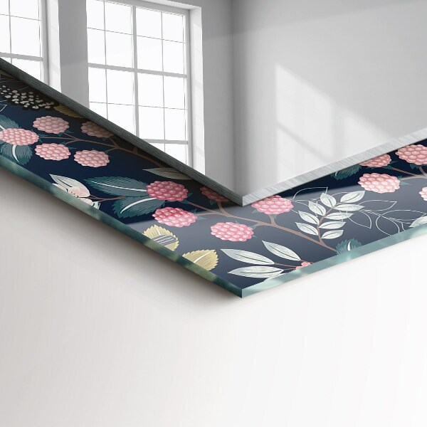 Dekorativno ogledalo Listi z oranžnim vzorcem