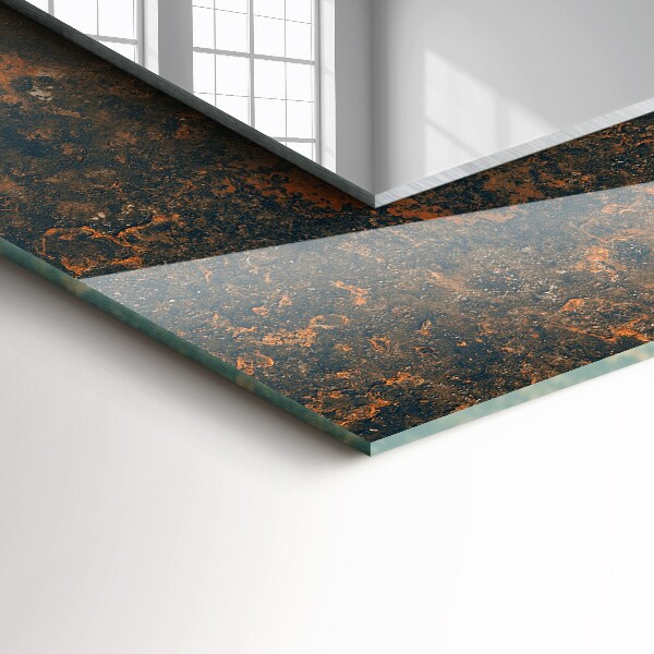 Ogledalo z okrasnim okvirjem Abstraktna risba v rumeni barvi