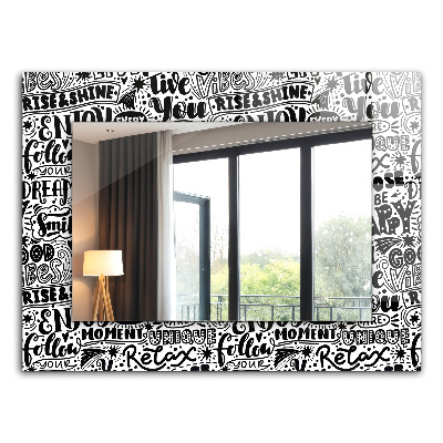 Ogledalo z okrasnim okvirjem Diagonalne črte na lesu