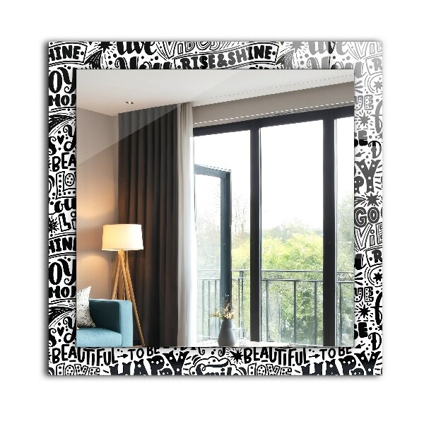 Ogledalo z okrasnim okvirjem Diagonalne črte na lesu