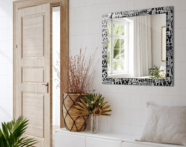 Ogledalo z okrasnim okvirjem Diagonalne črte na lesu