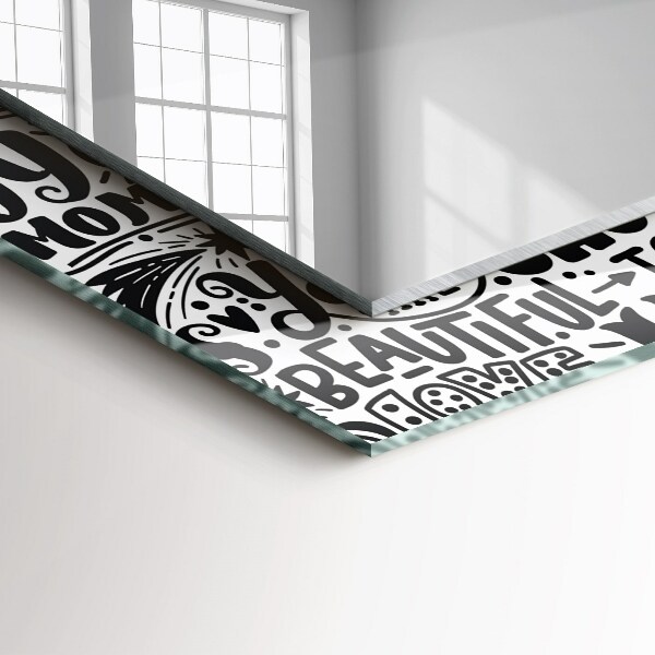 Ogledalo z okrasnim okvirjem Diagonalne črte na lesu