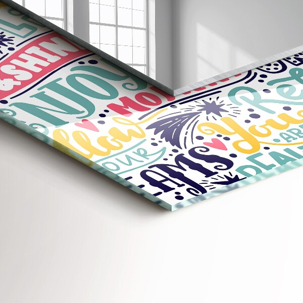 Tiskano ogledalo Abstraktni motivi v oranžni barvi