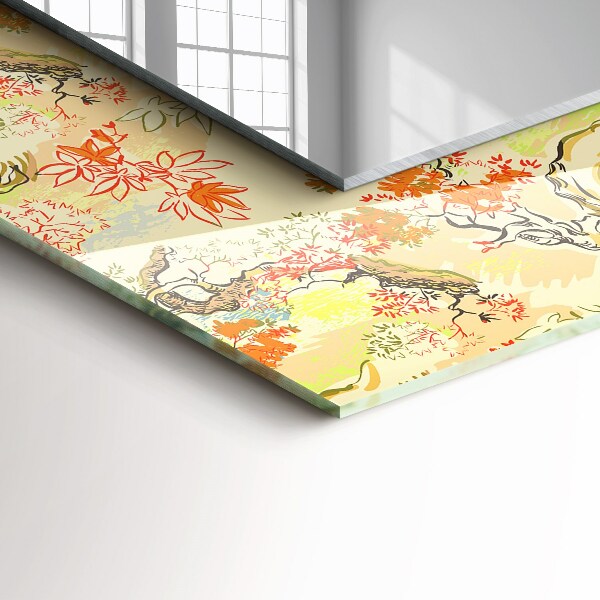 Okrasno ogledalo Črno-beli geometrijski vzorec