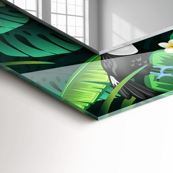 Ogledalo z okrasnim okvirjem Turkizni geometrijski vzorec