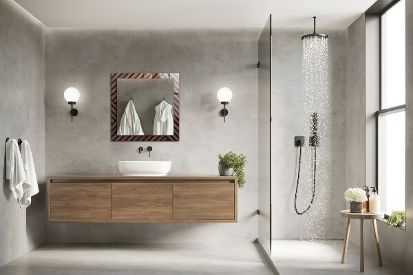 Dekorativno ogledalo Diagonalne črte v kosti