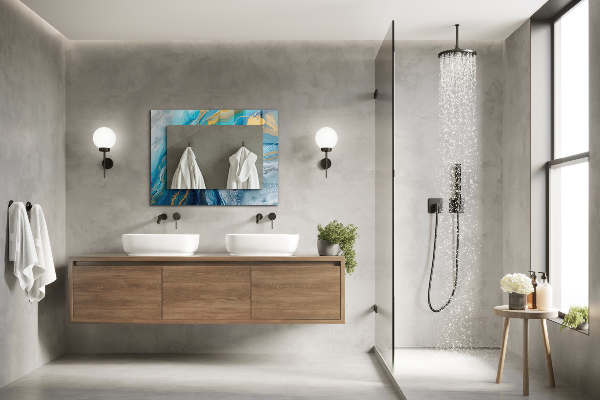 Dekorativno ogledalo Frotirji Astratta v marmorni barvi