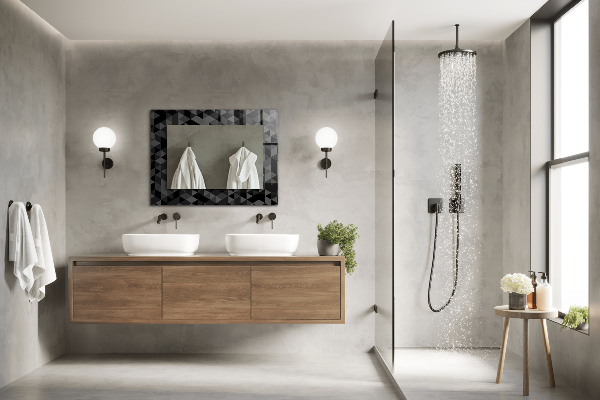 Ogledalo s potiskanim okvirjem Trikotni pritlikavci in črički