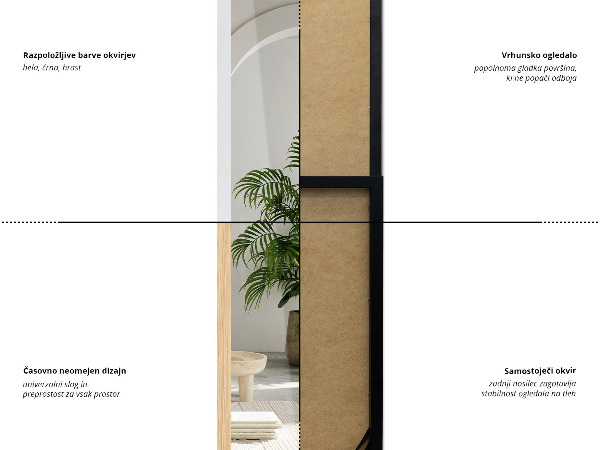 Hrastovo stoječe ogledalo 36x156 cm