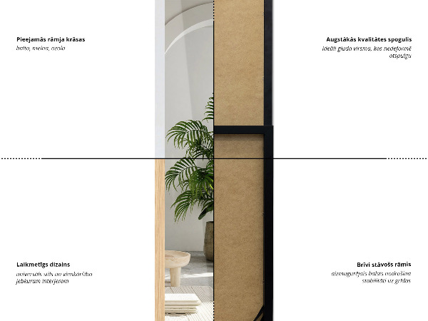 Hrastovo stoječe ogledalo 36x156 cm