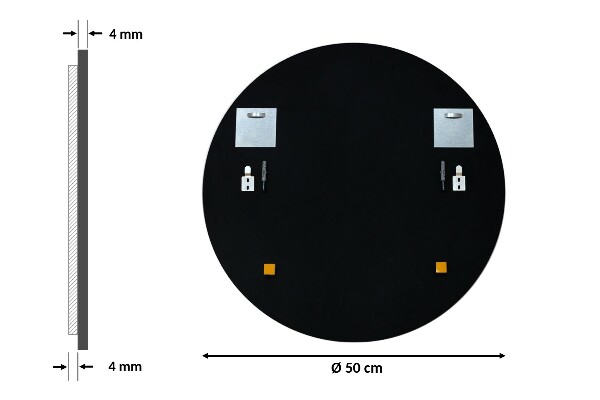 Okroglo ogledalo črn okvir fi 50 cm