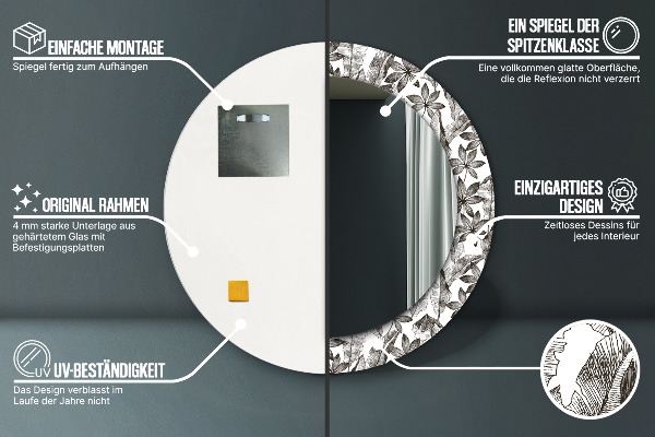 Dekorativno ogledalo Tropski listi