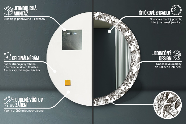 Dekorativno ogledalo Tropski listi