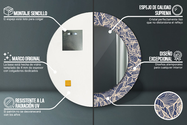 Ogledalo s potiskanim okvirjem Cvetje