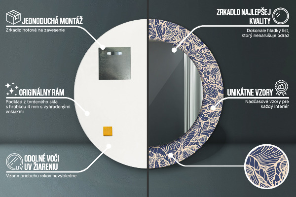 Ogledalo s potiskanim okvirjem Cvetje