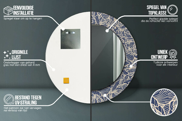 Ogledalo s potiskanim okvirjem Cvetje