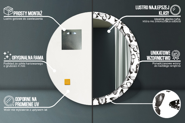 Ogledalo z okrasnim okvirjem Metulj