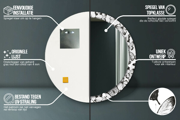 Ogledalo z okrasnim okvirjem Metulj