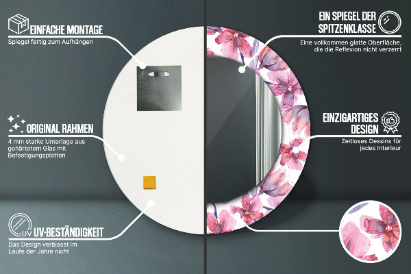 Okrasno ogledalo Akvarelni cvetovi