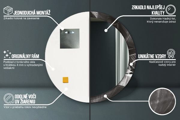 Ogledalo z okrasnim okvirjem Tropske palme