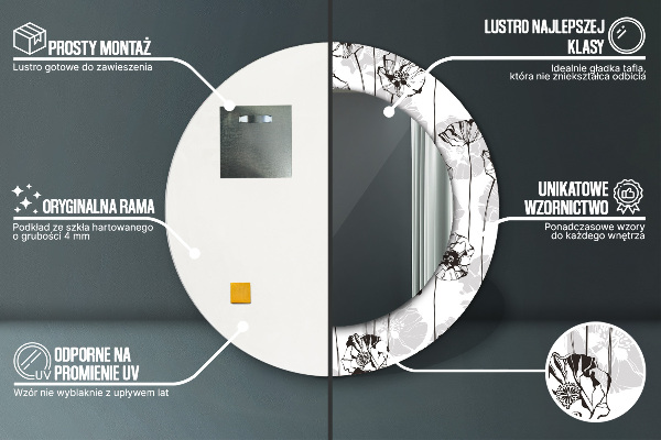 Ogledalo z okrasnim okvirjem Cvetje maki