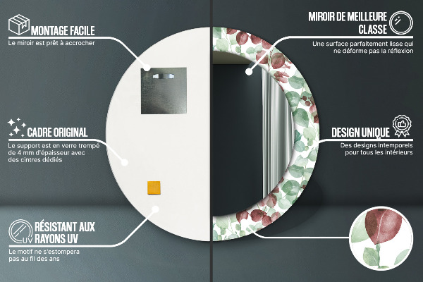 Ogledalo s potiskanim okvirjem Evkaliptus