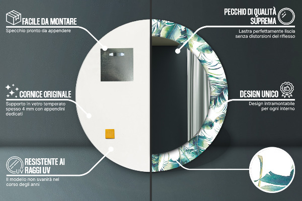 Ogledalo z okrasnim okvirjem Listi